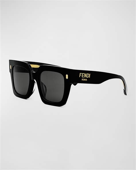 fendi roma square acetate sunglasses|fendi sunglasses oversize.